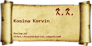 Kosina Korvin névjegykártya